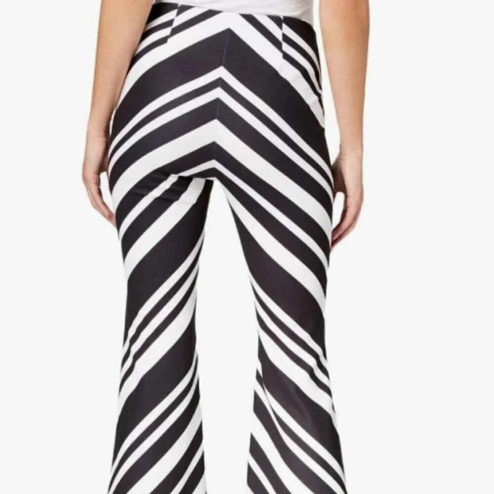 NWT Bar III Chevron Casual Wide Leg Pants black/white sz XL